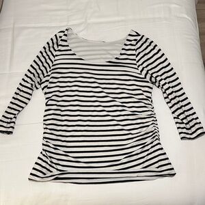 Black and White Striped Women's Top